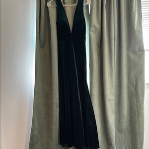 Anthropologie Deep Green Backless Dress